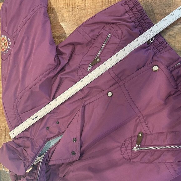 Obermeyer Vintage MONICA Purple Puffer Embroidered Ski Jacket Women size 10 EUC - Picture 13 of 14
